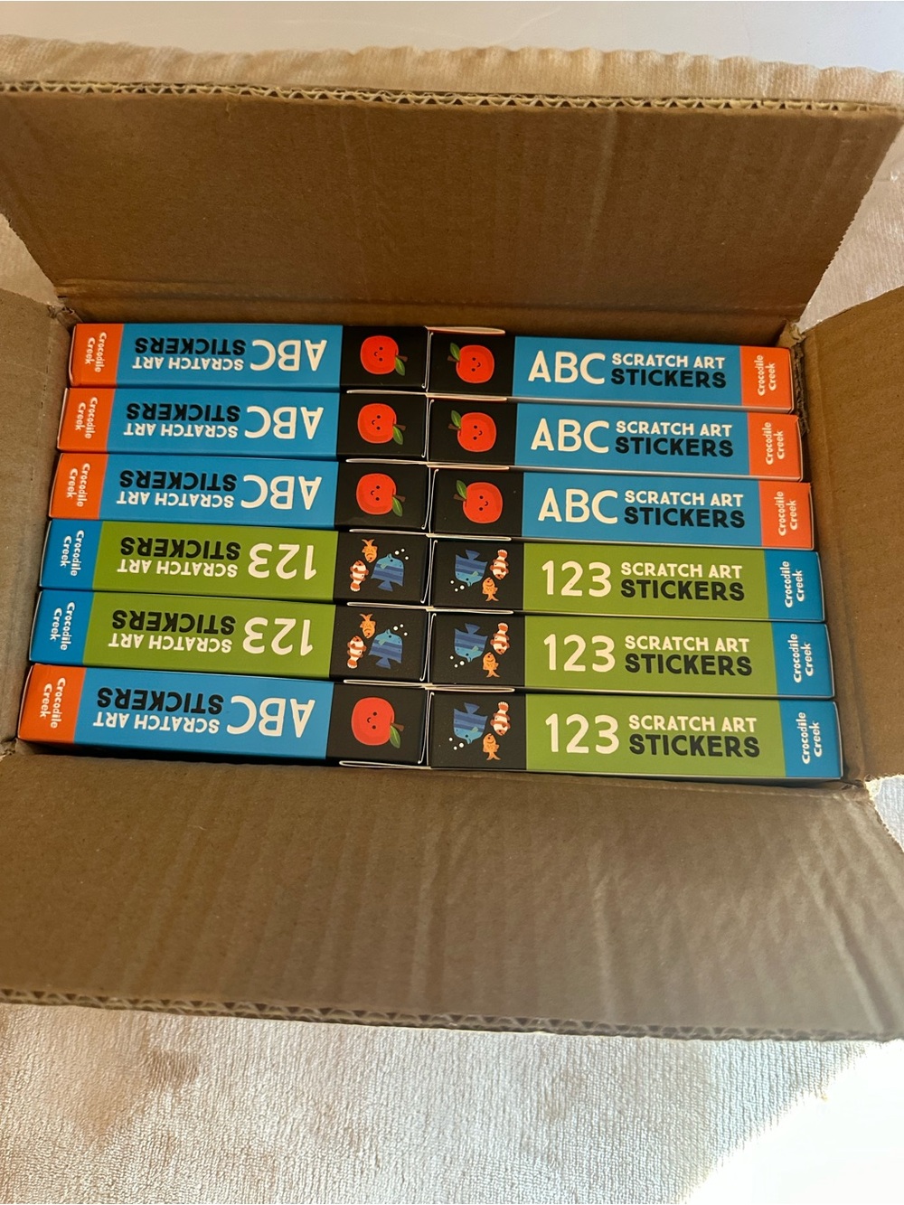 ABC & 123 Scratch Art Stickers - Assorted Blue & Green